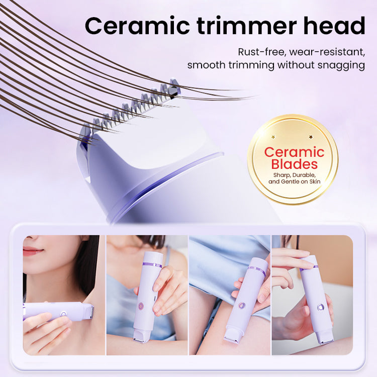 Women Electric Shaver Razor Trimmer, 2 In 1 Electric Shaver for Women, IPX7 Waterproof Dual Head Lady Shaver ,Painless Hair Remover, Facial Hair Removal for Women for Eyebrows, Lips and Body