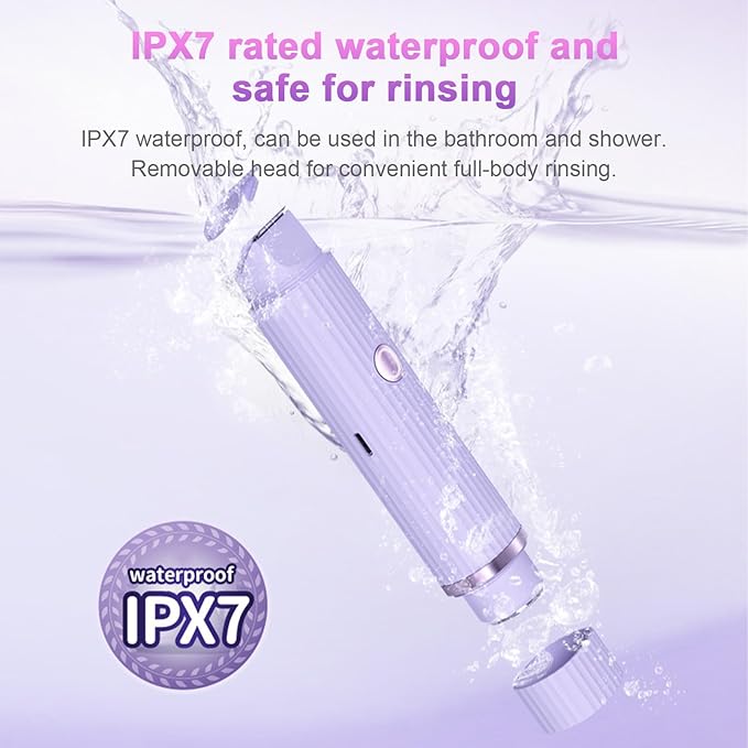 Women Electric Shaver Razor Trimmer, 2 In 1 Electric Shaver for Women, IPX7 Waterproof Dual Head Lady Shaver ,Painless Hair Remover, Facial Hair Removal for Women for Eyebrows, Lips and Body